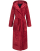 Morgenstern Damen-Bademantel mit Kapuze in kirschrot