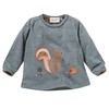 People_Wear_Organic Baby Langarm-Shirt eukalyptus mélange mit Aufdruck und Applikation Motiv Eichhörnchen