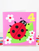 Toby_tiger Grußkarte Marienkäfer 4. Geburtstag