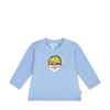 Steiff Mini-Kids Sweatshirt in Hellblau mit Teddybär-Frontmotiv mit Cap