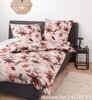 Janine Mako-Satin-Bettwäsche - florales Design in Braun und Sand